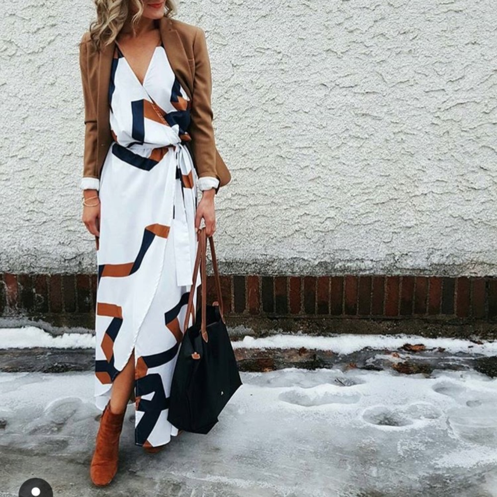 Faux wrap dress EUC